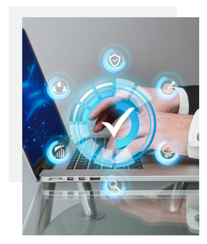 IT professional working on a laptop with Surevix service highlights